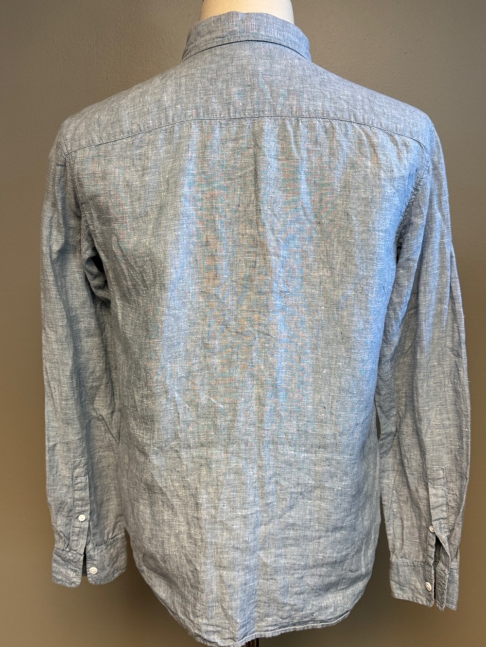Club Monaco Linen Button Down Shirt Light Blue Slim Fit S - Picture 4 of 6